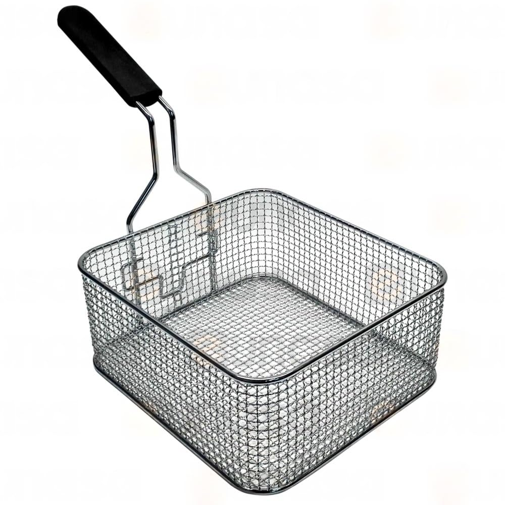 CubetasGastronorm ® cesta freidora 220x250x105mm hierro cromado repuesto profesional freidora industrial compatible con Roller Grill Fagor Edesa modelo FE-6 referencia 693017 repuesto cocina pro