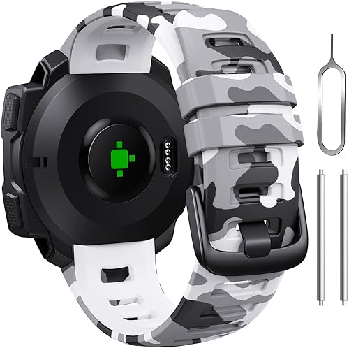Miniatura 1 de Bandkids Correa de camuflaje de 0.866 pulgadas para reloj Garmin Instinct, correa de repuesto de silicona suave e impermeable para Garmin Instinct