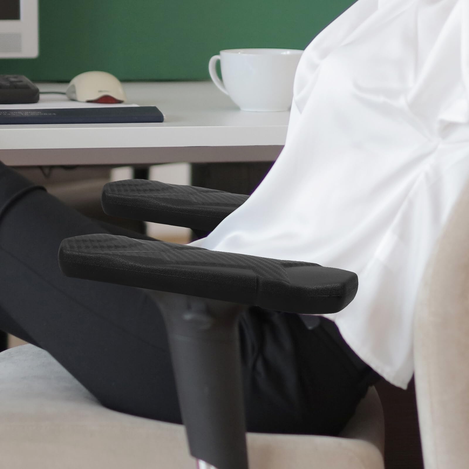 2 Cojines para Reposabrazos de Silla de Oficina en Plástico y PU, Protectores Cómodos para Brazos, Repuestos Ideales para Personas Mayores y Lesionadas