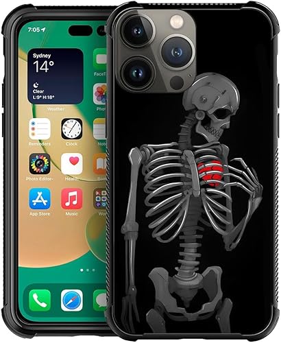 Miniatura 1 de Carcasa para iPhone 11, color negro y rojo en diseño de veta de madera, para hombres y niños, diseño gráfico de cristal templado 9H, a prueba de