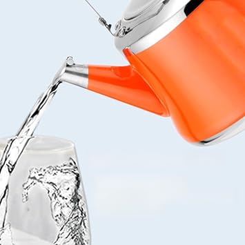 Cute Stainless Steel Whistling Tea Kettle with Infuser - 1.1QT, 1.6QT, 2.1QT Options for Perfect Stovetop BrewingOrange,2.1 Quart