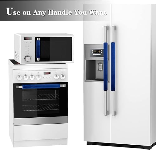 Miniatura 10 de Fundas para manijas de puerta de refrigerador, tela lavable, decoración de cocina, mantiene el electrodoméstico limpio, antiestáticas, para nevera,