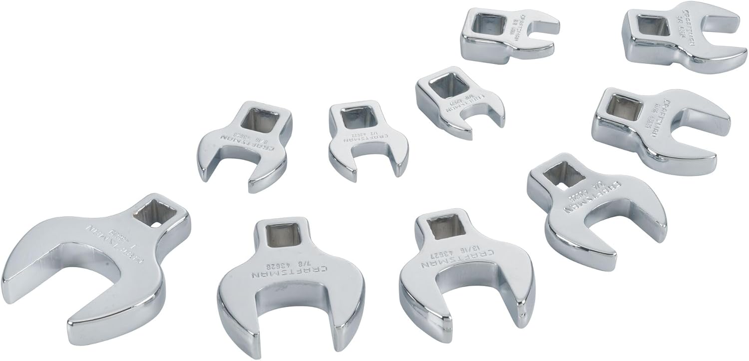 CRAFTSMAN Crowfoot Wrench Set, Open End, SAE, 10 Piece (CMMT12052LZ)