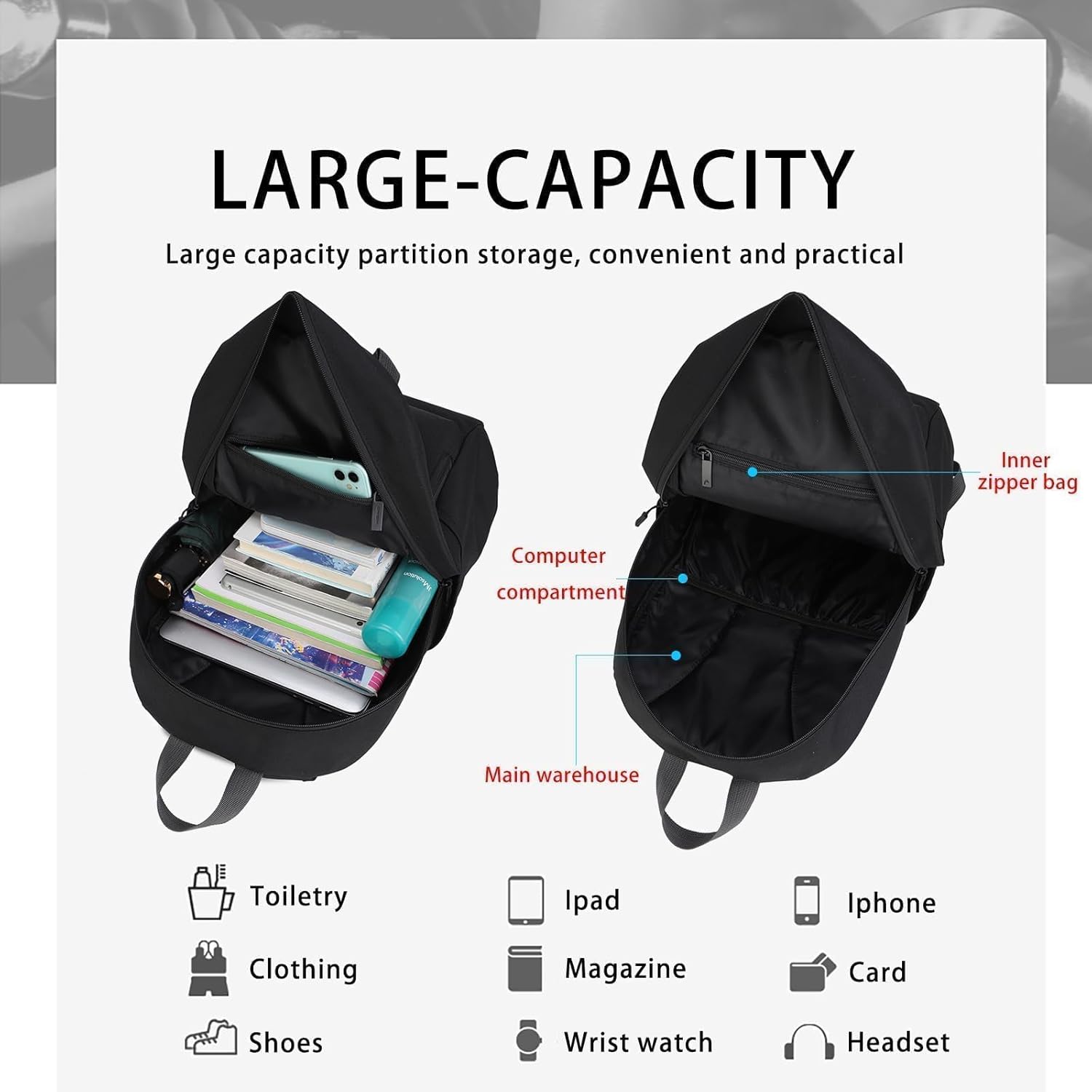 HEAD Waterproof Gym Backpack for Women & Men, Compact Sport Backpack for Gym/Fitness/Work/Daily, College Laptop Bag for 15.6 inch Notebook - Image 5