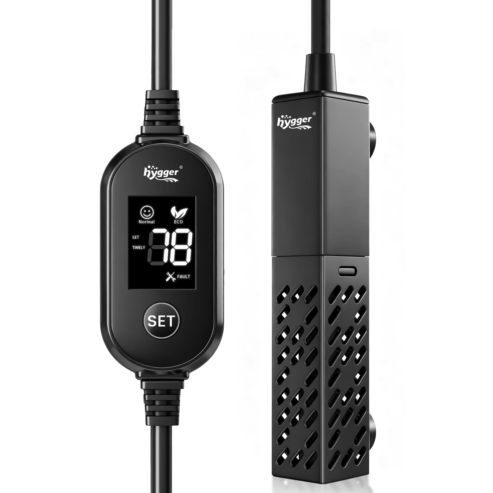 hygger Aquarium Heater, Upgraded Ceramic 25W Small Fish Tank Heater with Digital LED Controller, Fast Heating, Precise Temperature Control, Turtle