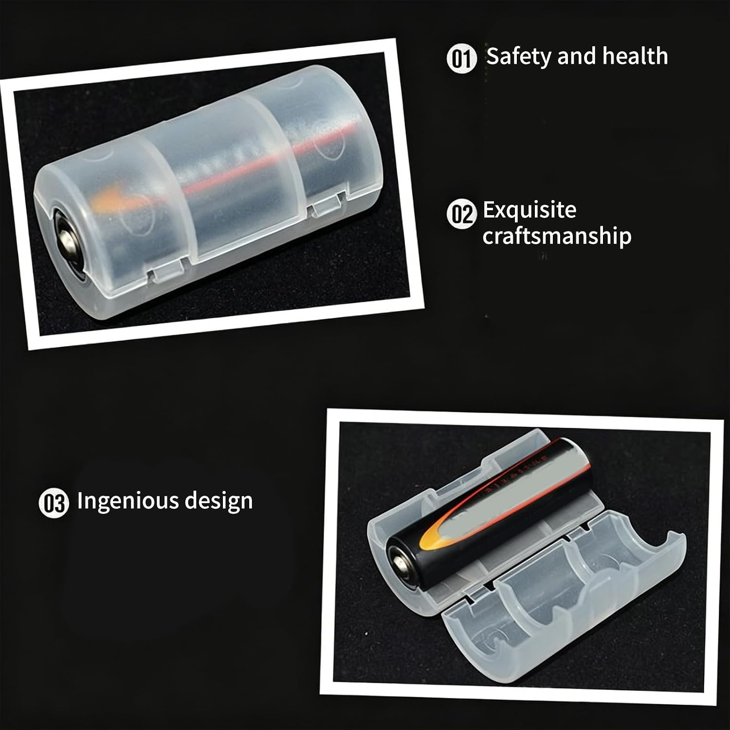 AA Battery to C Cell Converters, 5 Piece Adapter Sleeve Set for Replacing C Size Batteries, Travel and Devices Daily Aa to Battery Adapter Cell Converter image 5