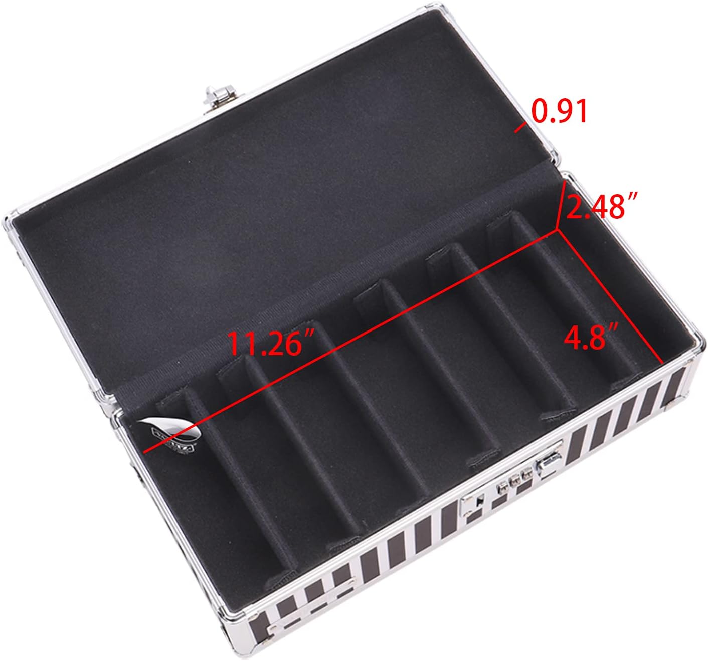 Vaultz Locking Medicine Storage Box with Combination Lock, 3.75" x 11.88" x 5.25", Black & White Stripe (VZ00345) : Office Products