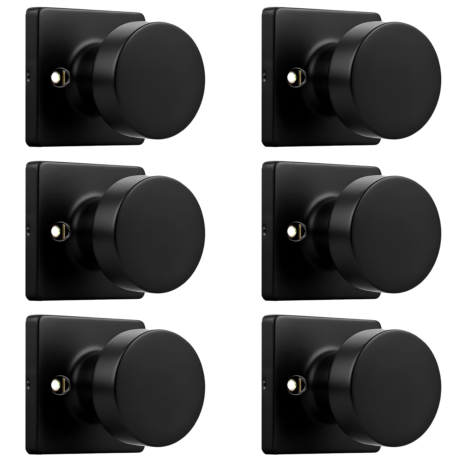 Keyless Door Knobs - Matte Black Privacy Handles -8