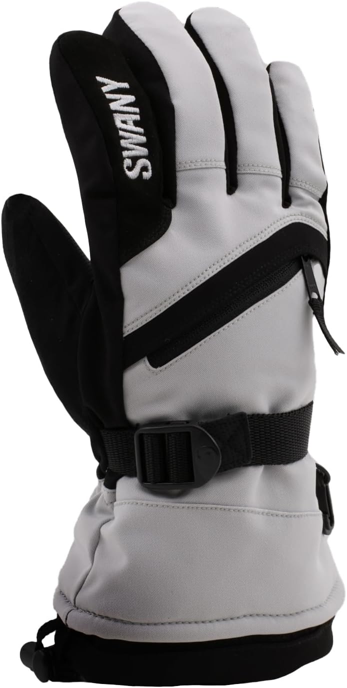 Swany Women's X-Over 2.2 Sports Insulated Adjustable Quick-Drying Warm Durable Flexible Leather Winter Gloves