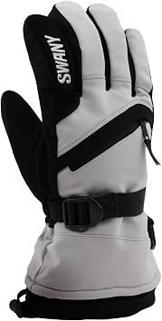 Swany Womens X-Over 2.2 Sports Insulated Adjustable Quick-Drying Warm Durable Flexible Leather Winter Gloves