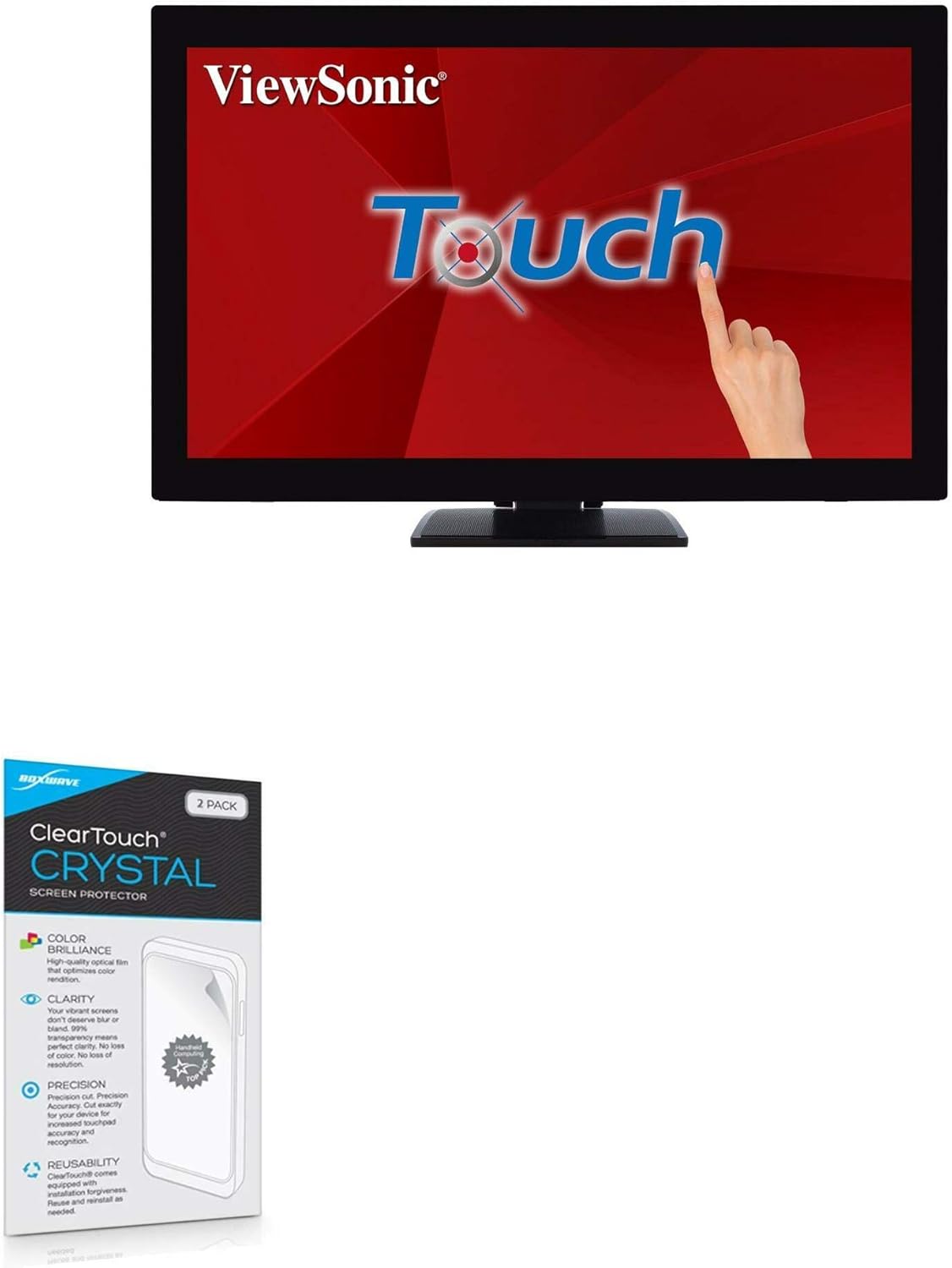 BoxWave Screen Protector Compatible with Viewsonic TD2760 - ClearTouch Crystal (2-Pack), HD Film Skin - Shields from Scratches