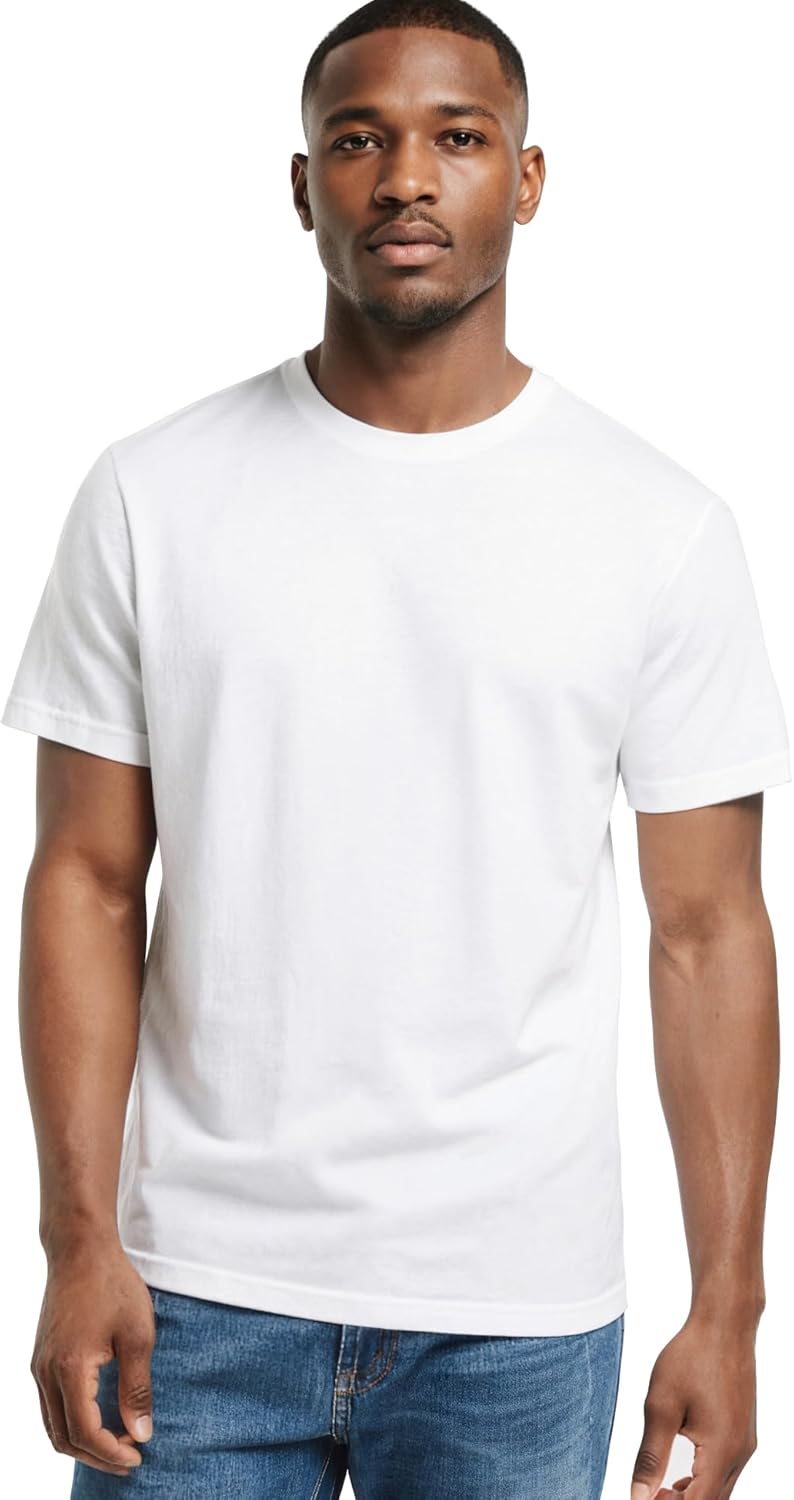 Mens Crewneck Tshirt Plain, Relaxed Fitted Basic T Shirts