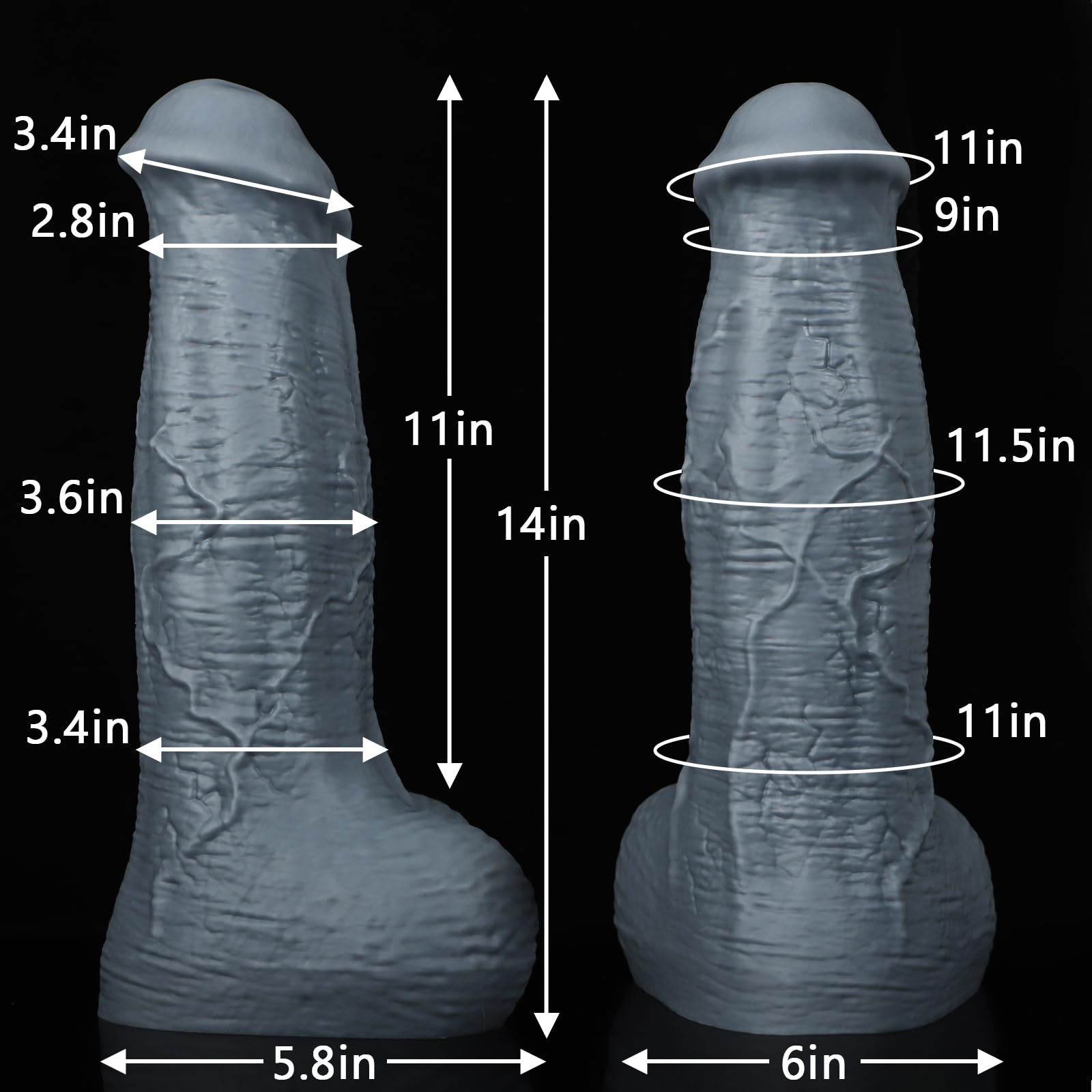 3 Inch Thick Huge Horse Dildo, 11 Inch Monster Cock Fantasy Animal Dildo with Dual Density Silicone Big Kont, XL Girth Dildos Anal Plug Sex Toy for Men Women Couples