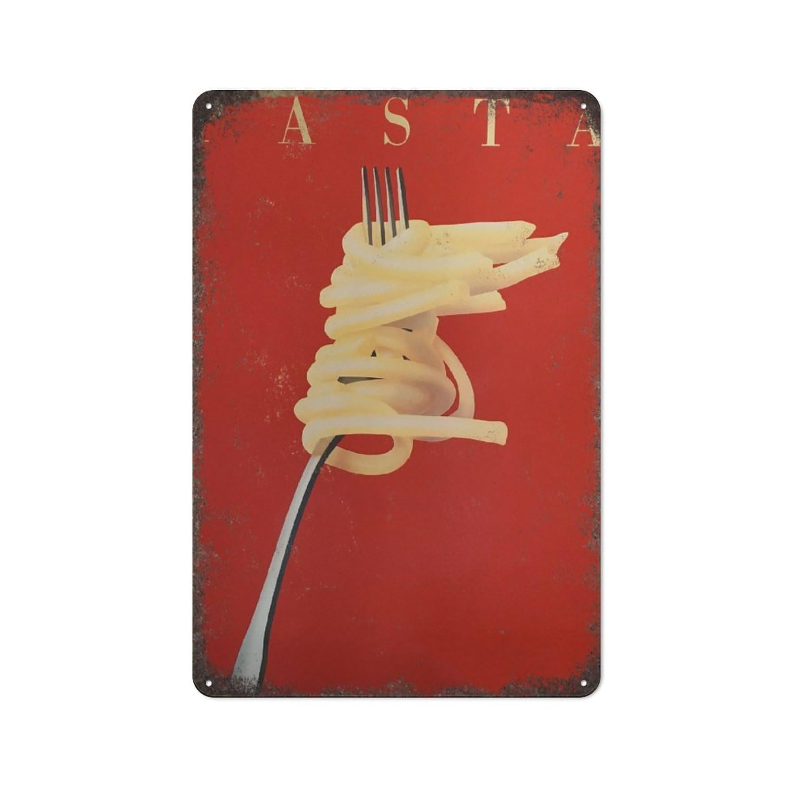 Anceky Tinsign-4 Pasta The Kitchen Is For Pasta Italian Food Poster Pasta Poster Pasta Metal Tin Sign Plaque Vintage Wall Room Gift Aluminium Creative Novelty Unique Funny Art Decoration Tin Waterproof 8" X 12"