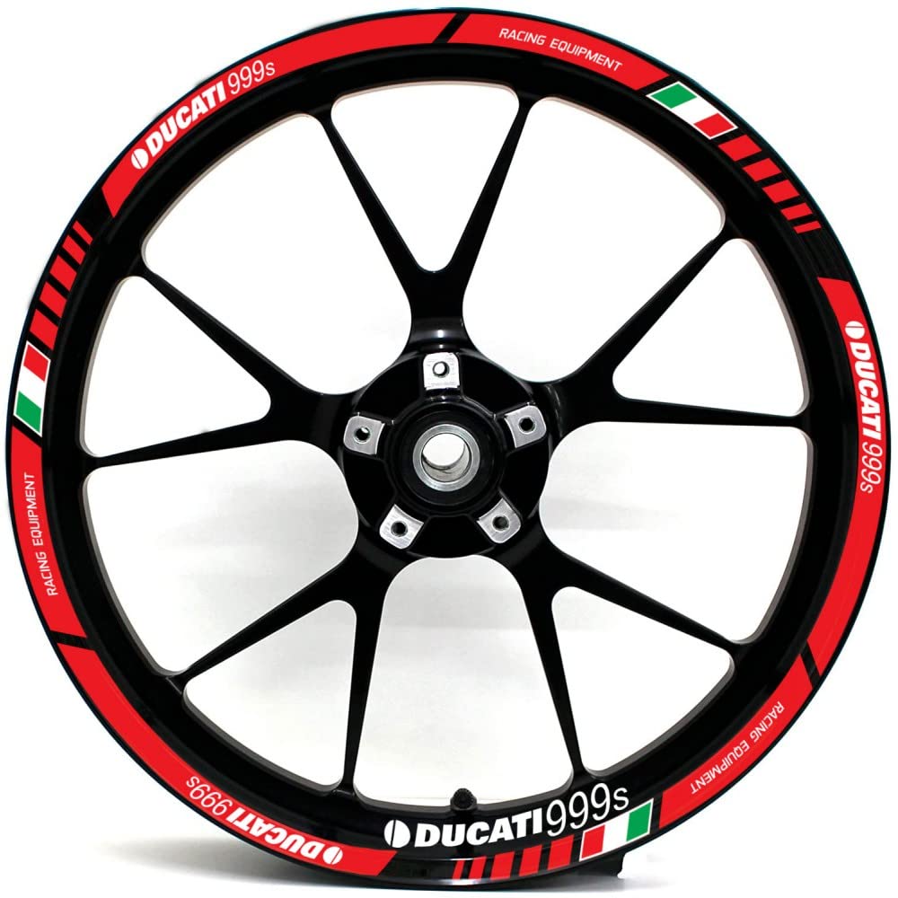 Kit autocollants jante moto Ducati 999s Racing haute résistance
