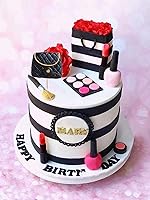 Vista 5 de JeVenis Decoración de pastel de maquillaje, decoración de pastel de cumpleaños, suministros de fiesta de spa, decoración de cumpleaños