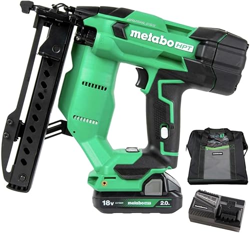 Metabo HPT Kit de Grapadora Inalámbrica MultiVolt de 18V  Corona Estrecha de 18-Ga de 14 de Pulgada  Acepta Grapas de 18-Ga de 14 de Pulgada de 12