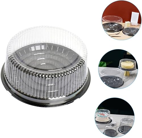 Miniatura 2 de NAMOARLY Caja de embalaje 10pcs caja de pastel cajas de cartón contenedor de pastel con tapa soporte redondo pastel cúpula transparente pastel