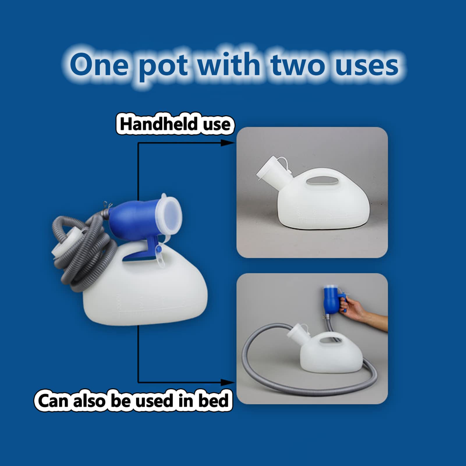 YNGJUENCP Men's Urinal with Hand-held 2000ml Large Capacity Portable Urine Cup Leak-Proof Male Urinals for Old Men,Large Plastic Pee Holder for Incontinence,Elderly,Travel,Driving,Camping ((Size:5pcs)