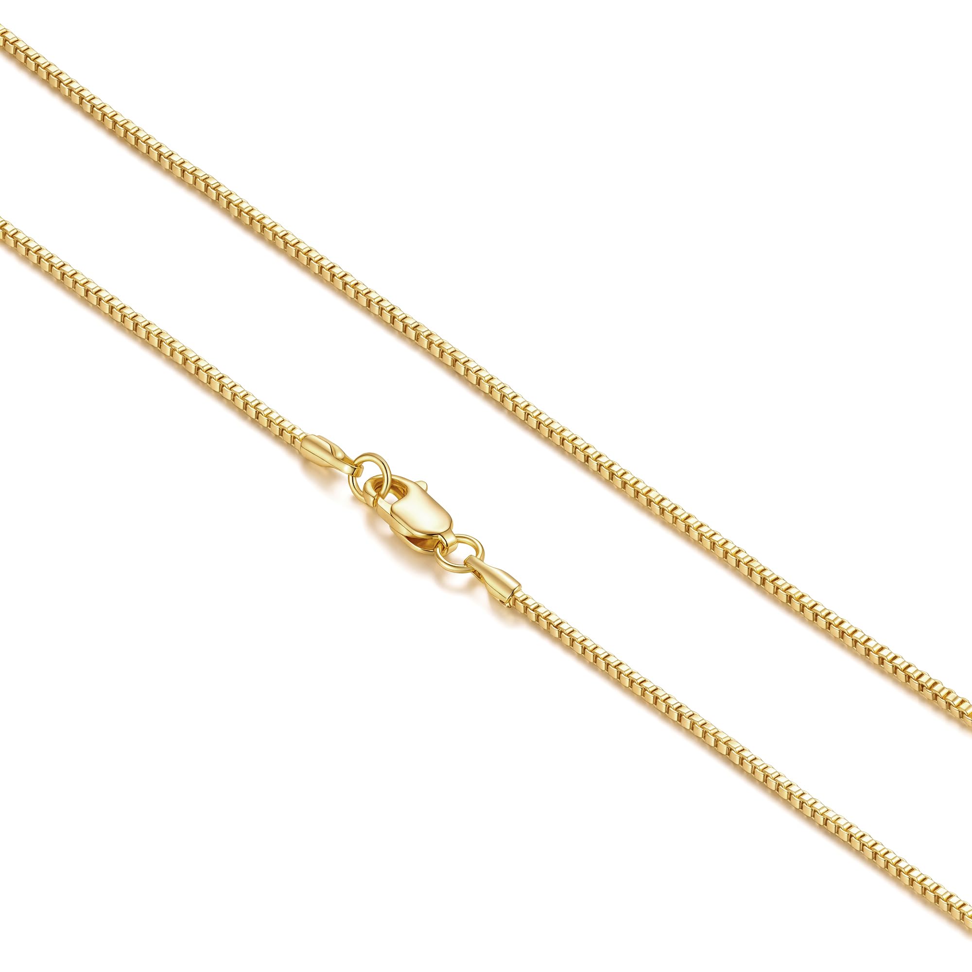 Collane da donna in oro 14 carati da 1,0/1,1/1,2/1,3 mm, catena in oro da donna, collana a catena veneziana in oro da donna, struttura classica con look lucido, collana a catena sottile da