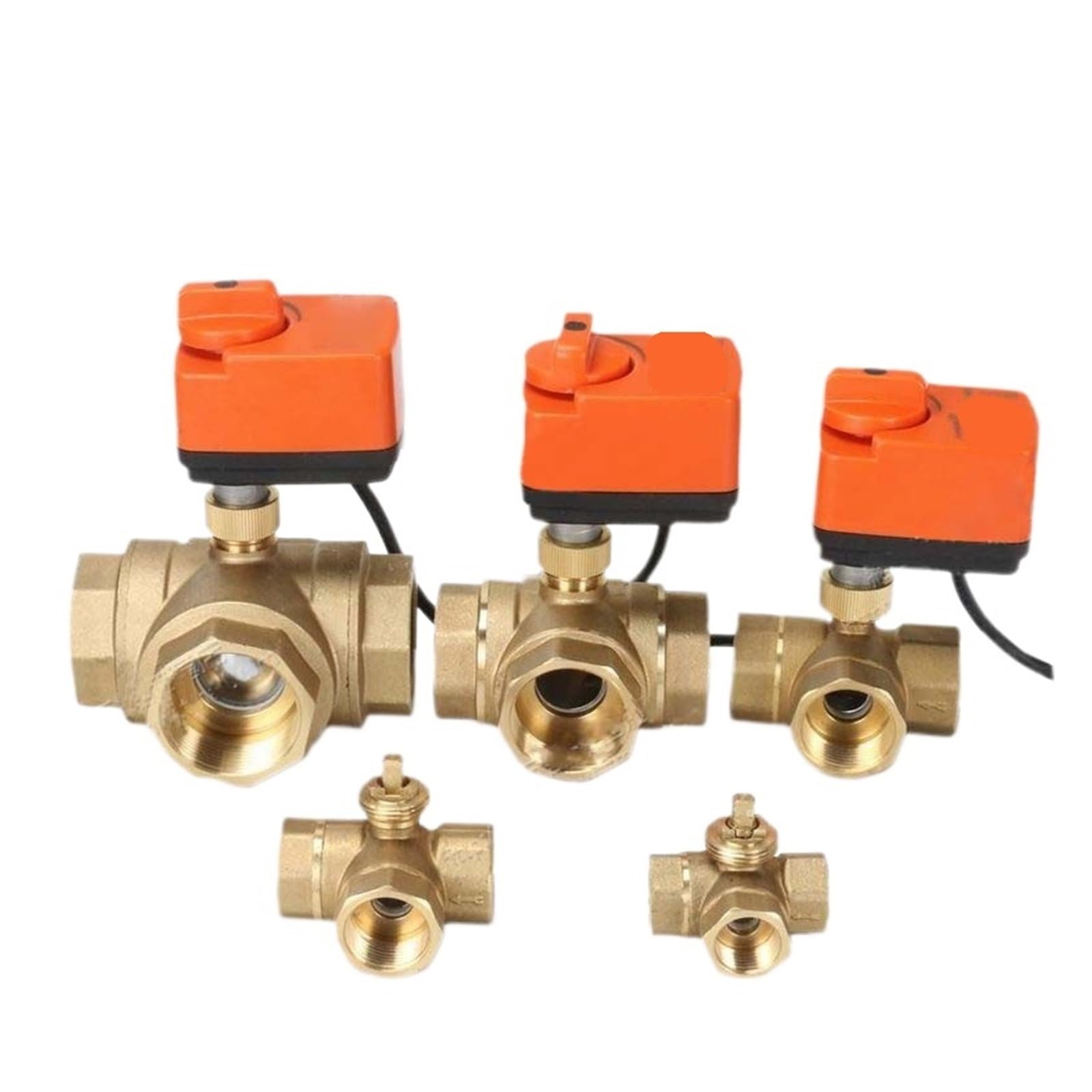 1 robinet à boisseau sphérique à trois voies en laiton de 1,3 cm, 1,9 cm, 2,5 cm, commande à deux fils avec interrupteur manuel (1, DC 12 V)
