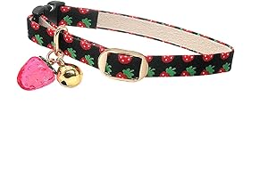 Charming Cat Collar with Bell and Strawberry: A Purr-fect Accessory for Your Feline Friend