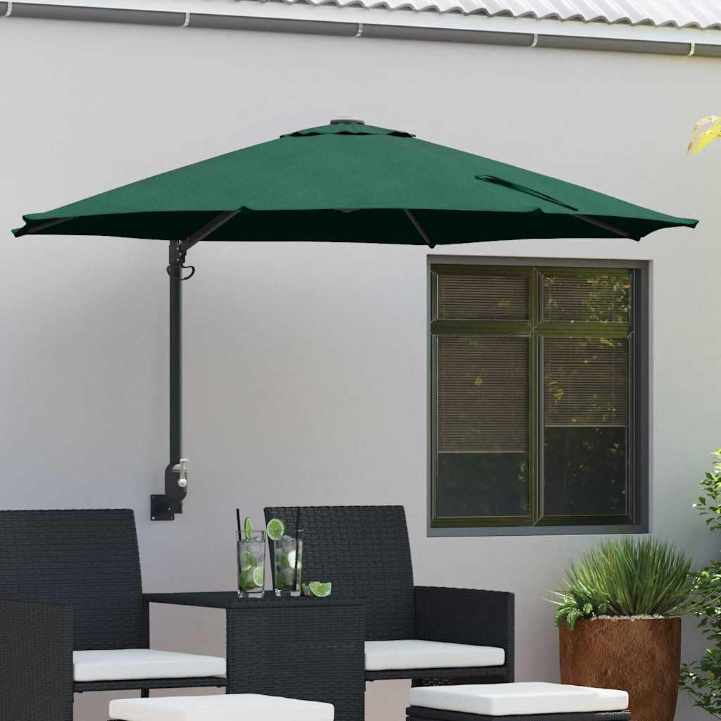SYDE Zielony parasol ogrodowy 248 x 248 x 148 cm poliester i stal