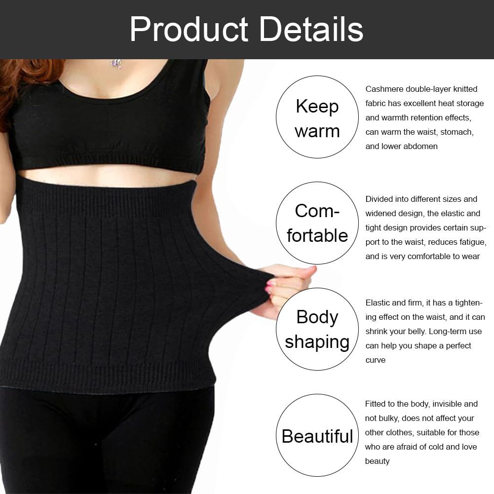 Calentador de riñón de cachemira suave, Cintura Elástica Trasera,Cinturón Térmico Para Cadera, Faja Lumbar Caliente para Hombres Mujeres, para Cintura de Apoyo Caliente Dolores Menstruales
