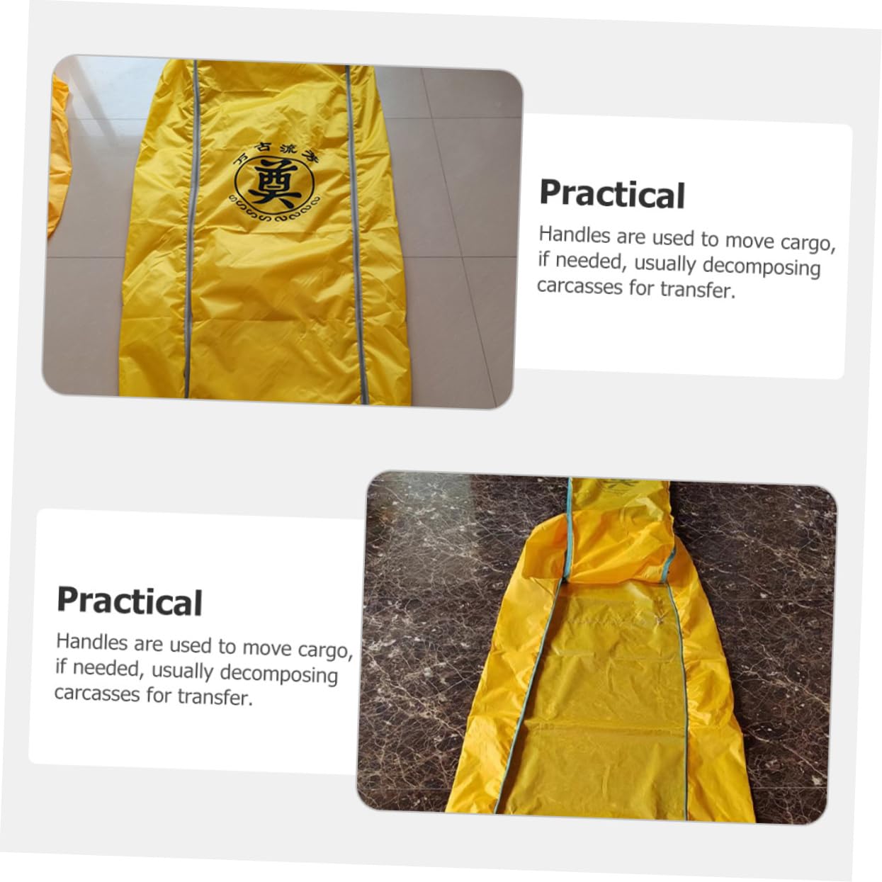 Waterproof Cadaver Body Bag Reinforced Handles Heavy Duty Funeral Storage Pouch Large Oxford Cloth Corpse Handling Bag for Transportation and Storage Random Color