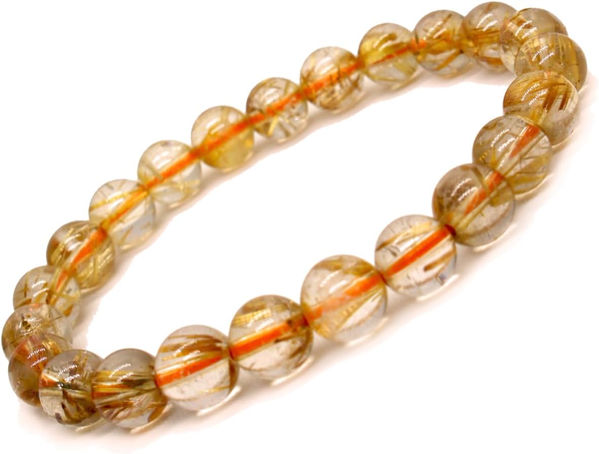 TANAKA・YA] ブレスレット 天然水晶 ルチルクオーツ 針水晶 厳選 上质