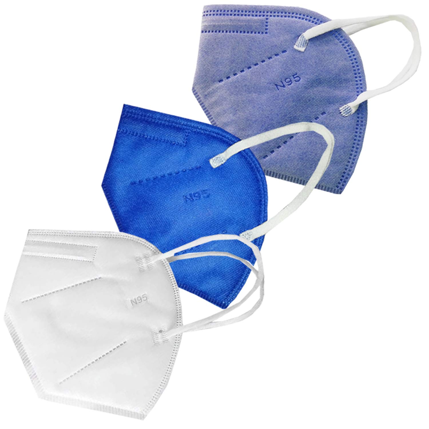 9 Impression Unisex Nonwoven Fabric Disposable N95 Mask without Valve, White, Royal Blue and Light Blue - Pack of 3 (B08FXN7YVG) Amazon Price History, Amazon Price Tracker