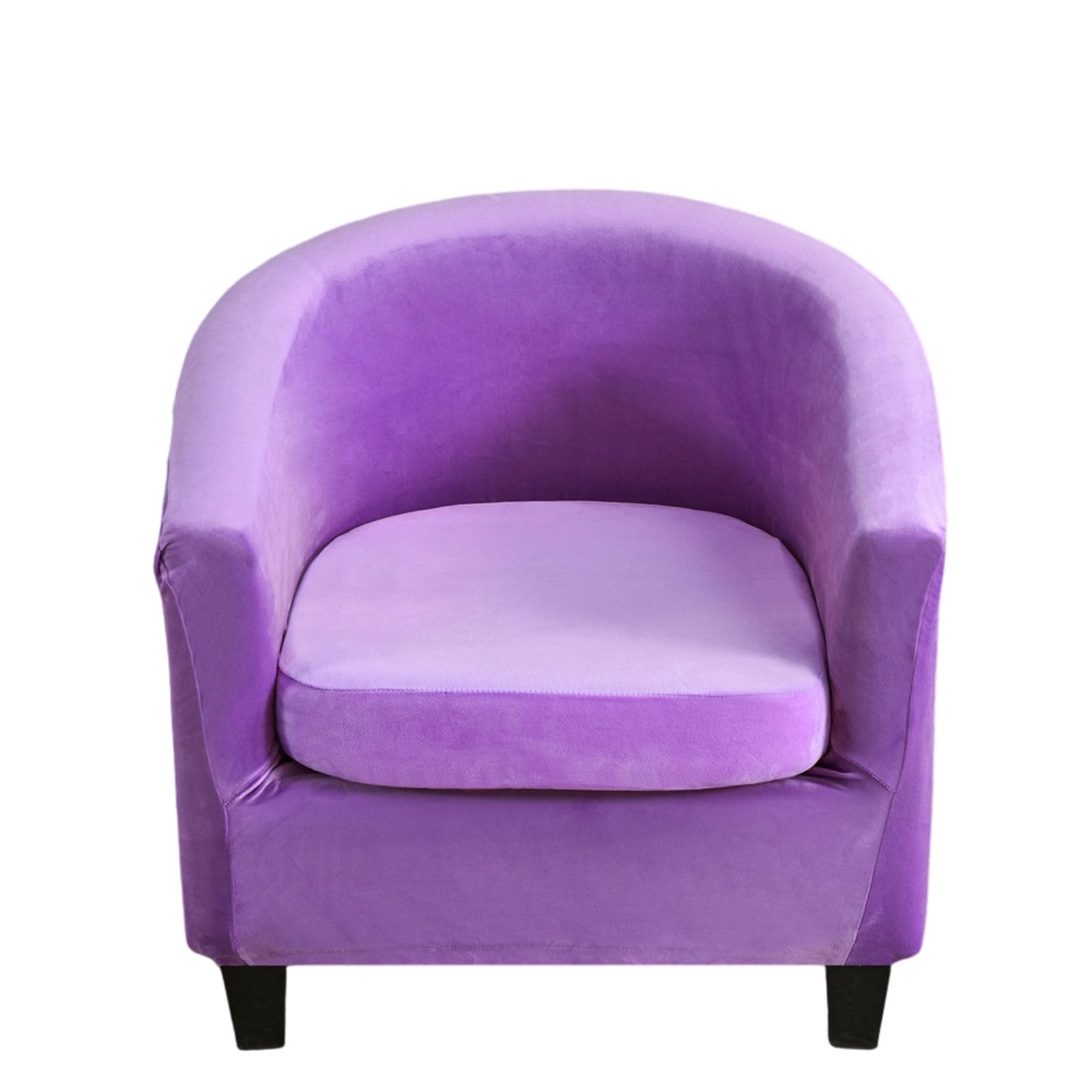 Hearda Tub Chair Covers 2 Piece, Velvet Tub Chair Cover Stretch Tub Chair Slipcover with Cushion Cover, Soft Breathable Elastic Tub Chair Armchair Cover Club Chair Cover Washable (Light Purple)