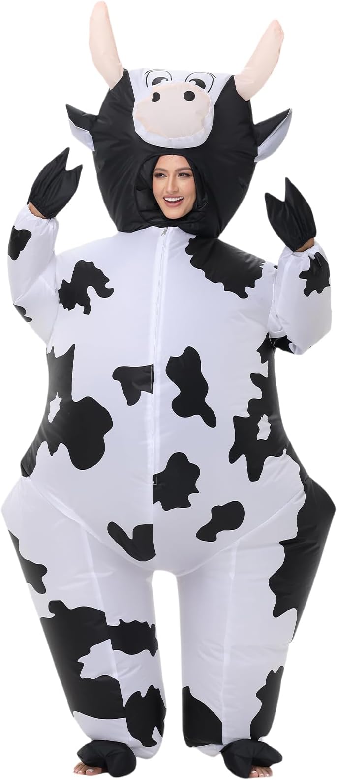 Cow Inflatable Costume Adult Toddler Cow Costume Blow up Funny Costumes Halloween Suit Animal Costumes for Women Plus Size Cosplay Halloween Costumes Inflatable