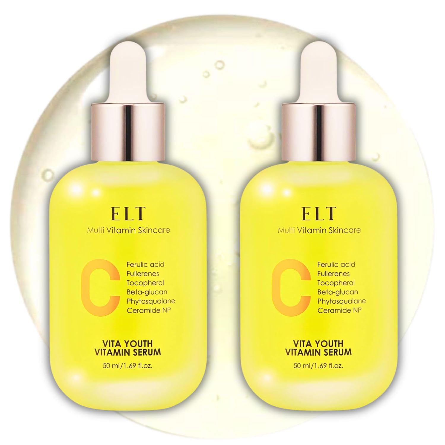 ELT Vita Youth Vitamin C Serum 1.69fl.oz.(50ml) Ultra Hydration Serum Korean Glass Skin Korean Skincare (Pack of 2)