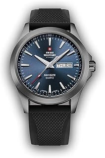 OROLOGIO SWISS MILITARY CINTURINO NERO QUADRANTE BLU - COD. SMP36040.18
