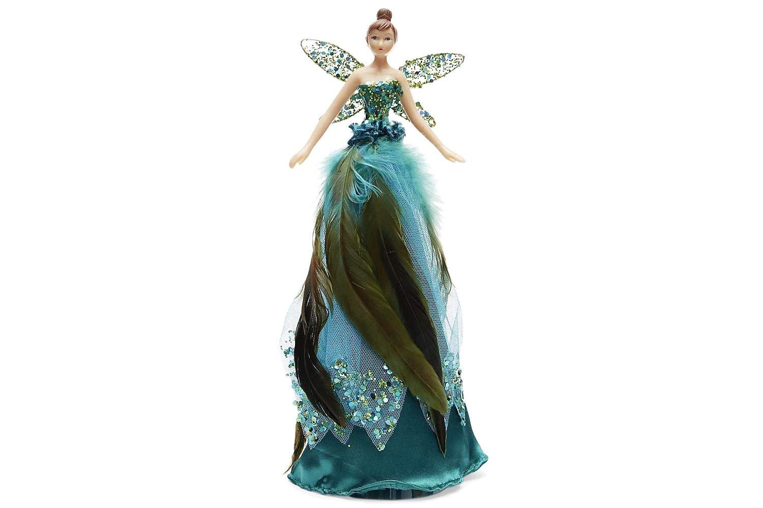 Gisela Graham - Peacock Feather Tree Top Fairy: Large