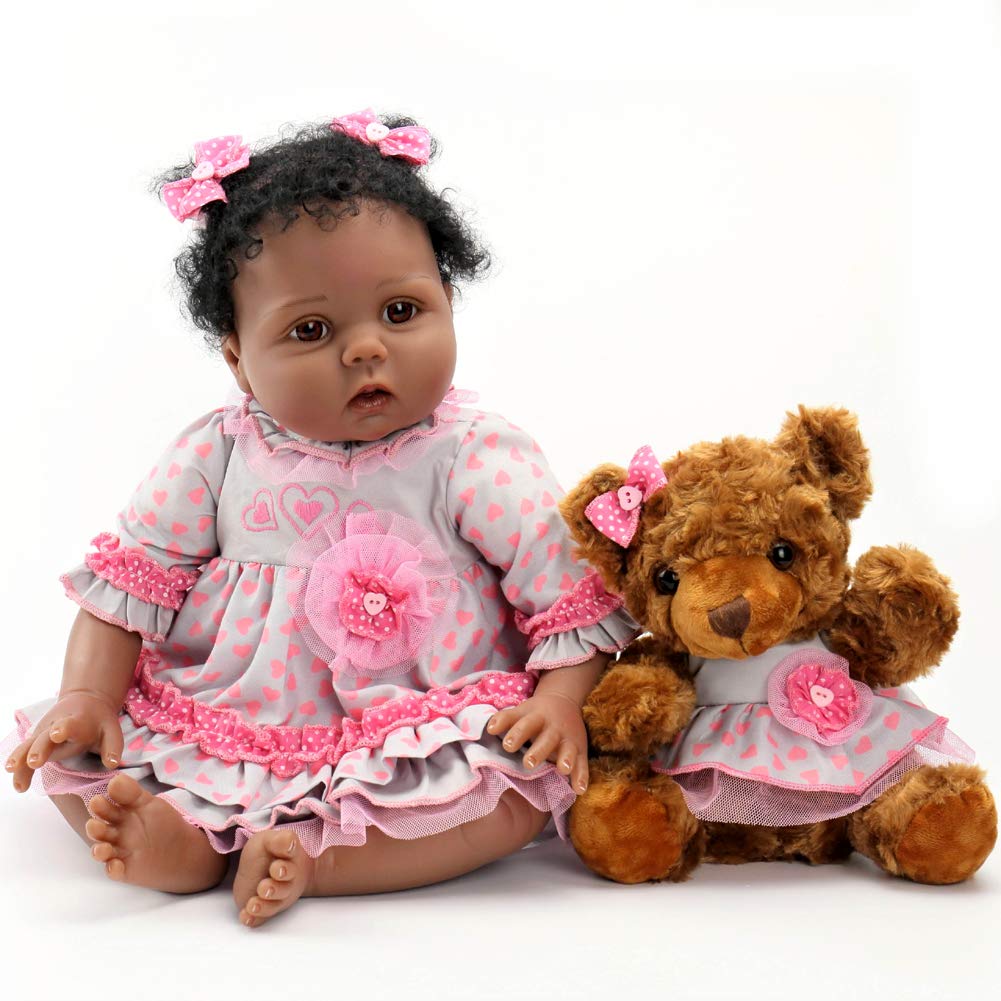 Buy (Black Girls) Aori Lifelike Reborn Baby Dolls with Soft Body