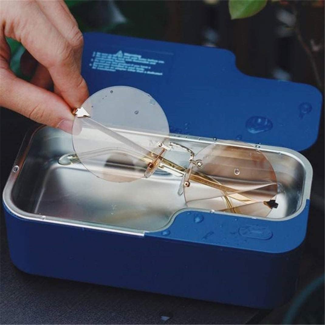 PAHION Máquina De Limpieza Ultrasónica para El Hogar Mini Limpiador Ultrasónico Portátil Dentadura De Vidrio Multifunción Joyería Reloj Herramientas De Limpieza (Color : Black)