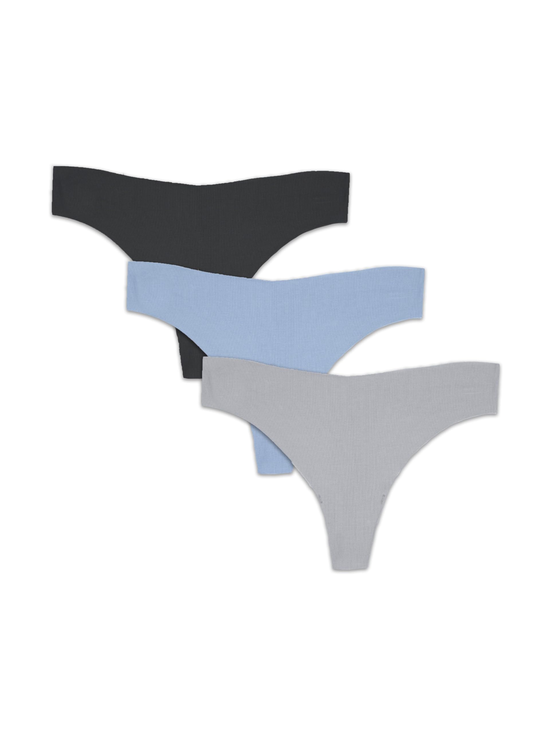 Fruit of the Loom Ladies 3PK NO Show Assorted Thong Panties