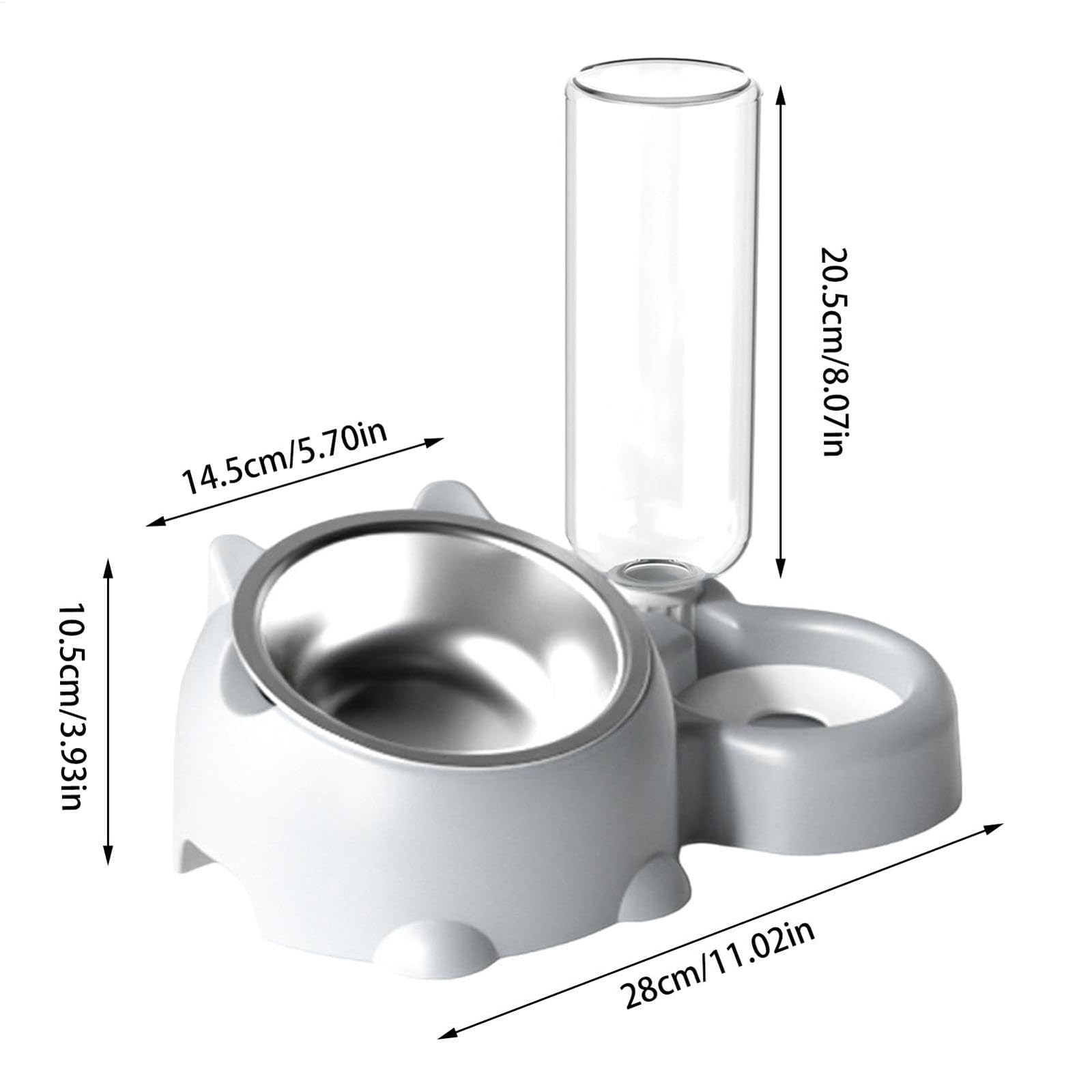 2025 Cat Food and Water Bowl Set Dog Dish with Water Dispenser Double Dog Cat Bowls Automatic Water Dispenser Bottle No-Spill Pet Feeder Removable Cat Dish Pet Feeder Bowl for Dogs (Blue)