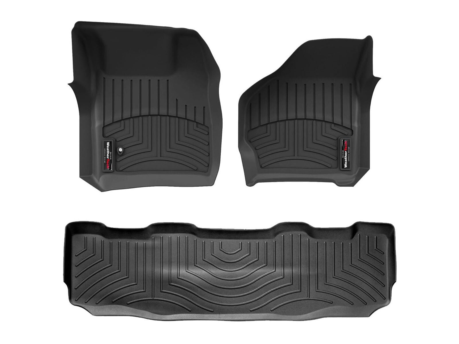 WeatherTech Passgenaue Bodenbeläge für Ford F-250/F-350/F-450/F-550 (Crew Cab) – 1. und 2. Reihe, schwarz – (44002-1-2)