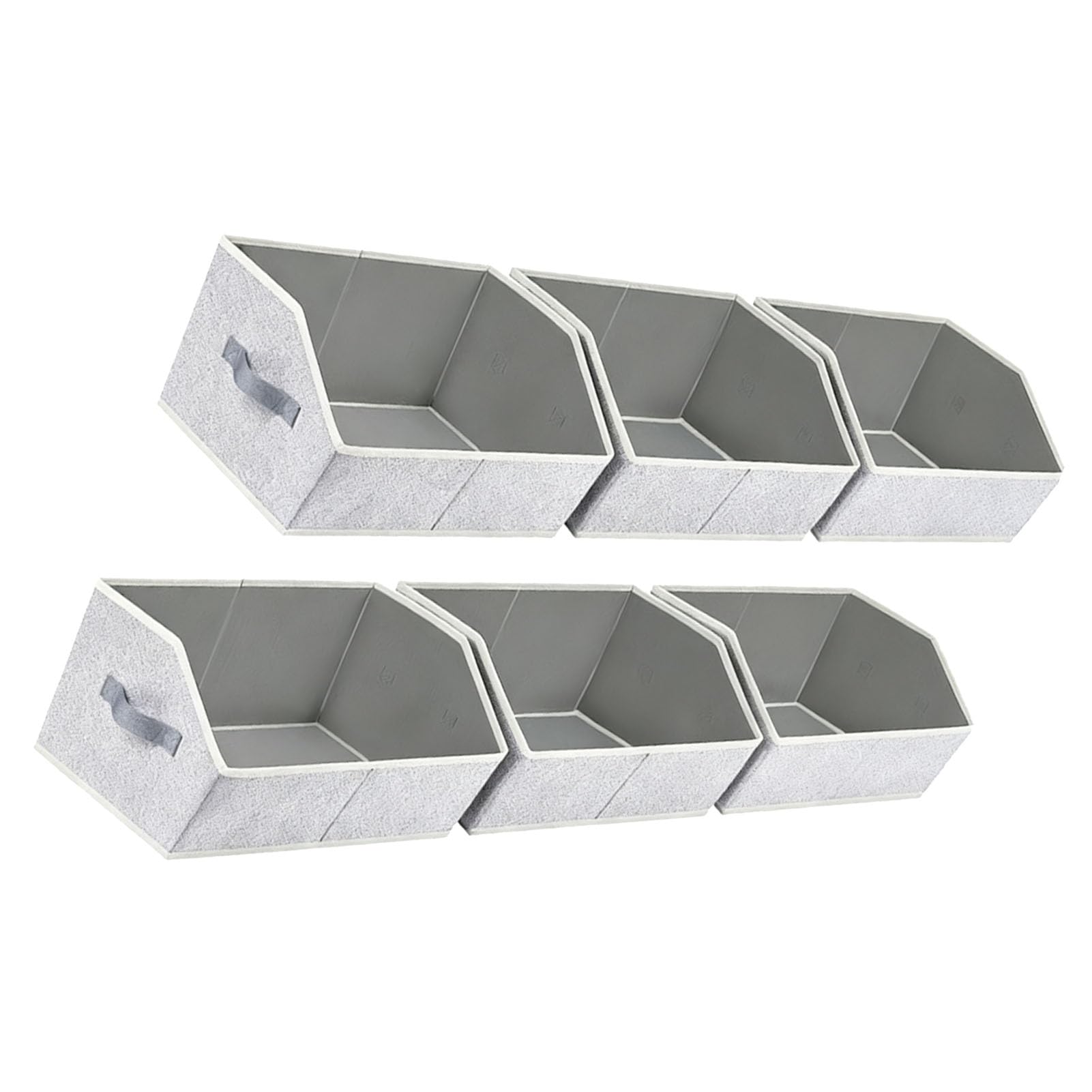 Eujgoov Contenitori Portaoggetti Trapezoidali Pieghevoli in Tessuto, Grandi Organizzatori per Armadio con Maniglie, Soluzione Organizzativa da 6 Pezzi per Camera da Letto e Soggiorno (GRAY)