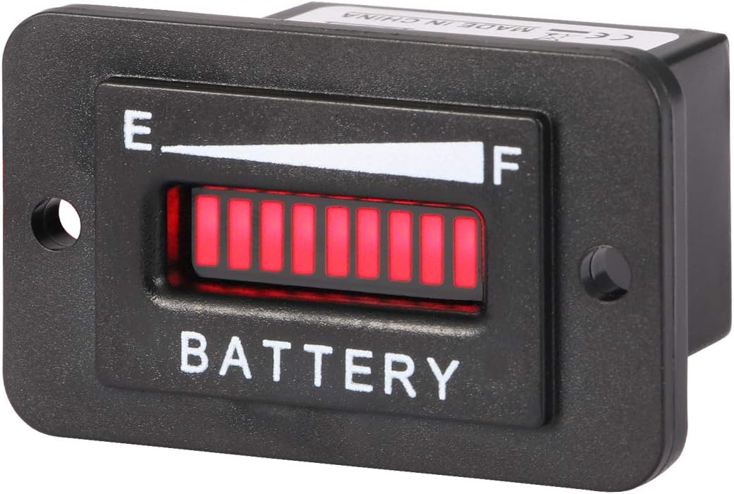AIMILAR 48V LED Battery Indicator - Battery Charge Discharge Gauge Meter for Lead-Acid Battery Motorcycle Golf Cart Car Jet Ski (48V)