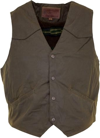 Outback Trading Mens 2155 Cliffdweller Waterproof Breathable Fleece Lined Cotton Oilskin Western Vest