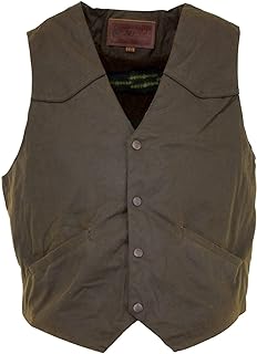 Outback Trading Men's 2155 Cliffdweller Waterproof Breathable Fleece Lined Cotton Oilskin Western Vest