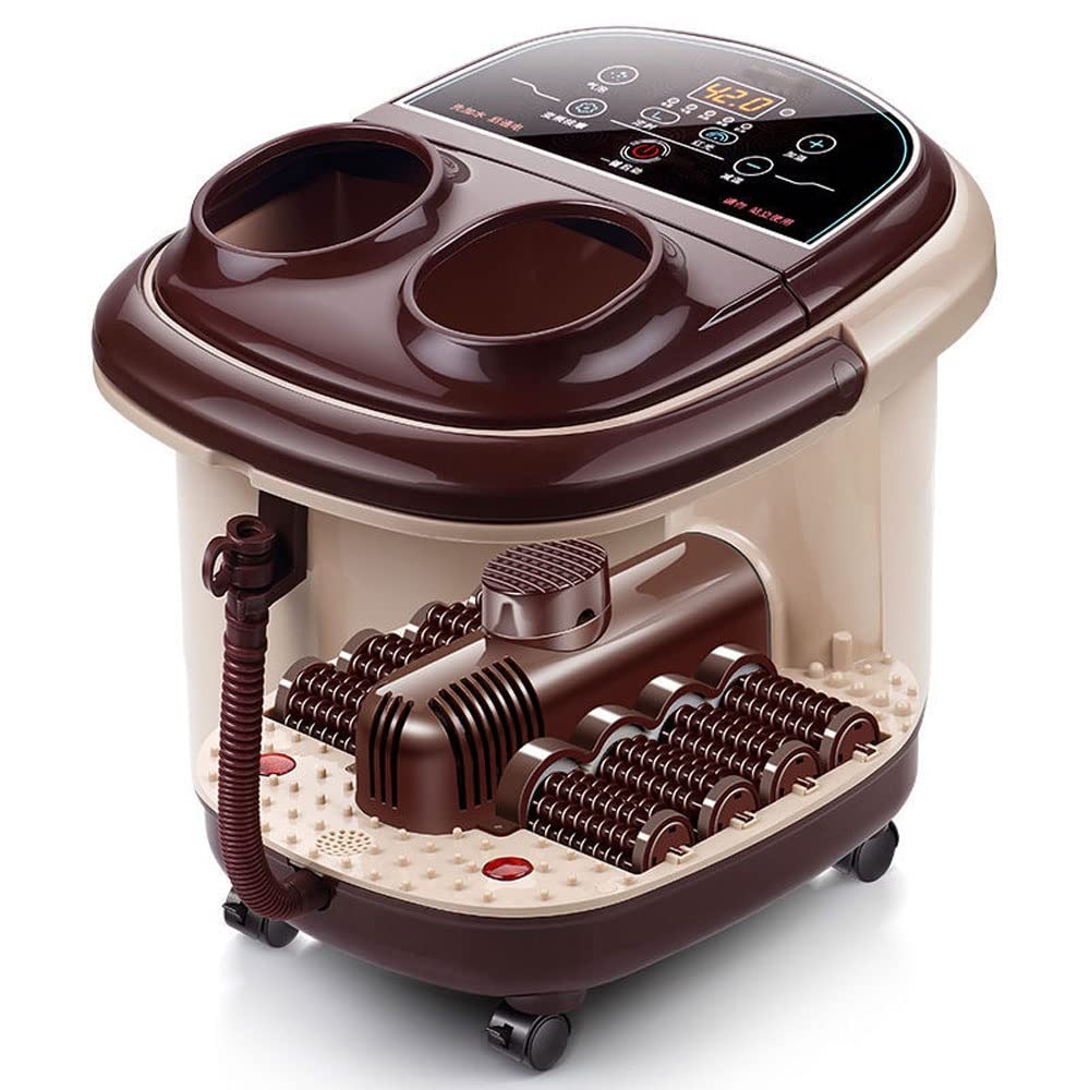 Poal Spa Bath Massorger, Spa de pie motorizado con calor y masaje y chorros, chorros de burbujas, shiatsu spa masajeador de spa rodillos de maíz, alivio del dolor muscular de los pies, regalos d