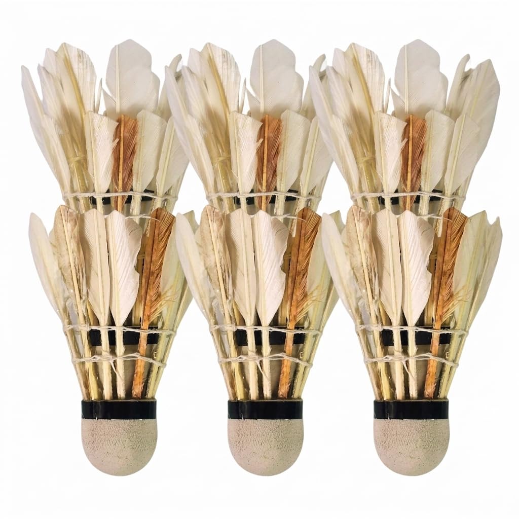 Pelotas Bádminton Pluma Natural Profesionales Resistentes Set 6 Pack Entrenamiento