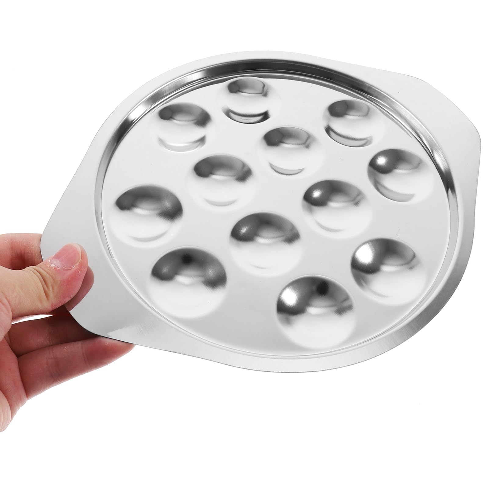 SHINEOFI Plato para Mariscos de Acero Inoxidable 12 Compartimentos Bandeja para Caracoles y Aperitivos Resistente y Apto para Horno Adecuado para Uso Doméstico y Restaurantes