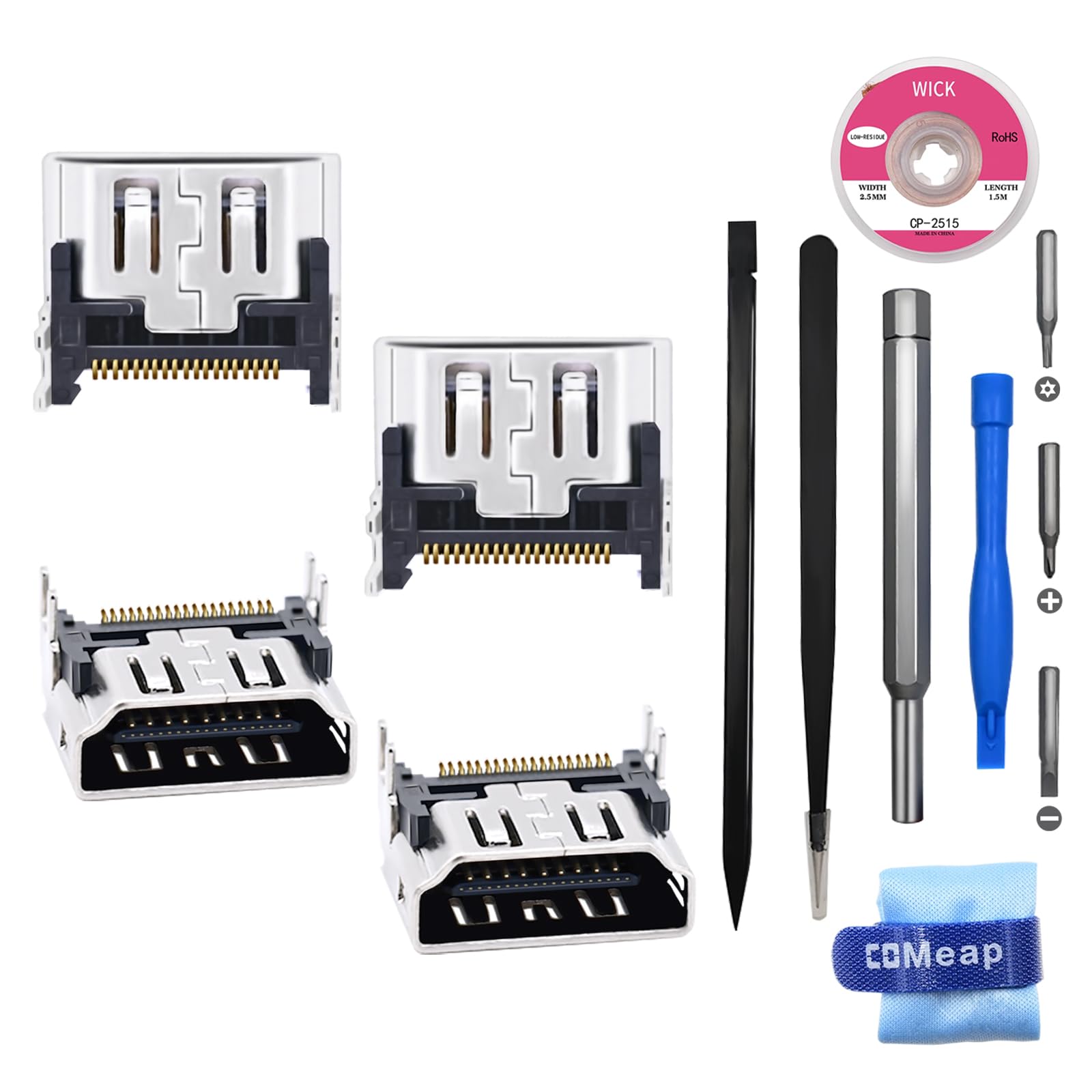 COMeap PS5 HDMI Port Replacement with Solder Wick HDMI Port Replacement for Sony Playstation 5 Socket Jack Interface