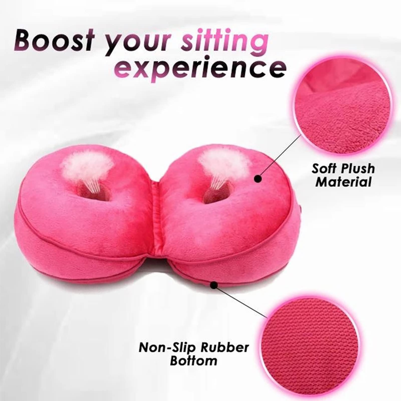 Cojín de Asiento Suave para Silla de Ruedas, Multifuncional, de Doble Comodidad, ortopédico, de Espuma viscoelástica, Plegable para la Pelvis, cojín Elevador de Caderas p